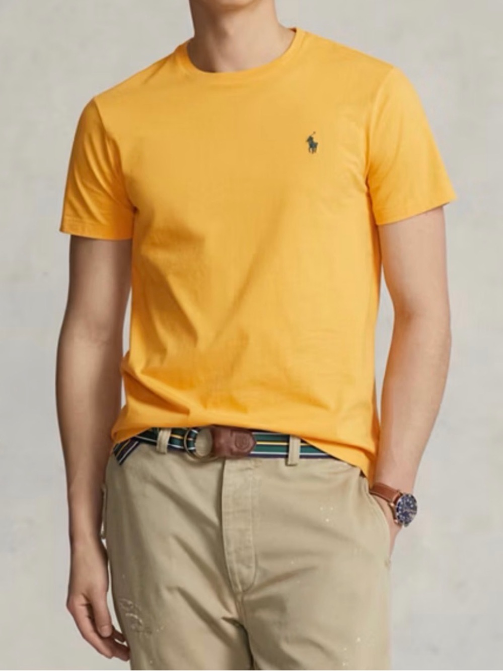 Ralph Lauren Yellow Short Sleeve Crewneck Tee with Navy Pony